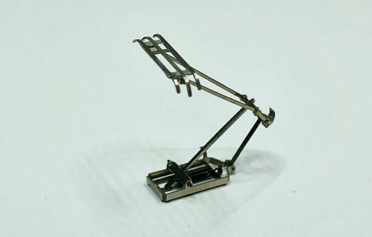 A pantograph for locomotives of the Rhaetian Railway (assembled and ready for use)