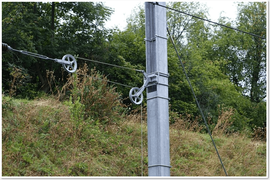 RhB tensioning mechanism, for mounting on H-masts, 2 pieces, kit. (Sommerfeldt compatible)